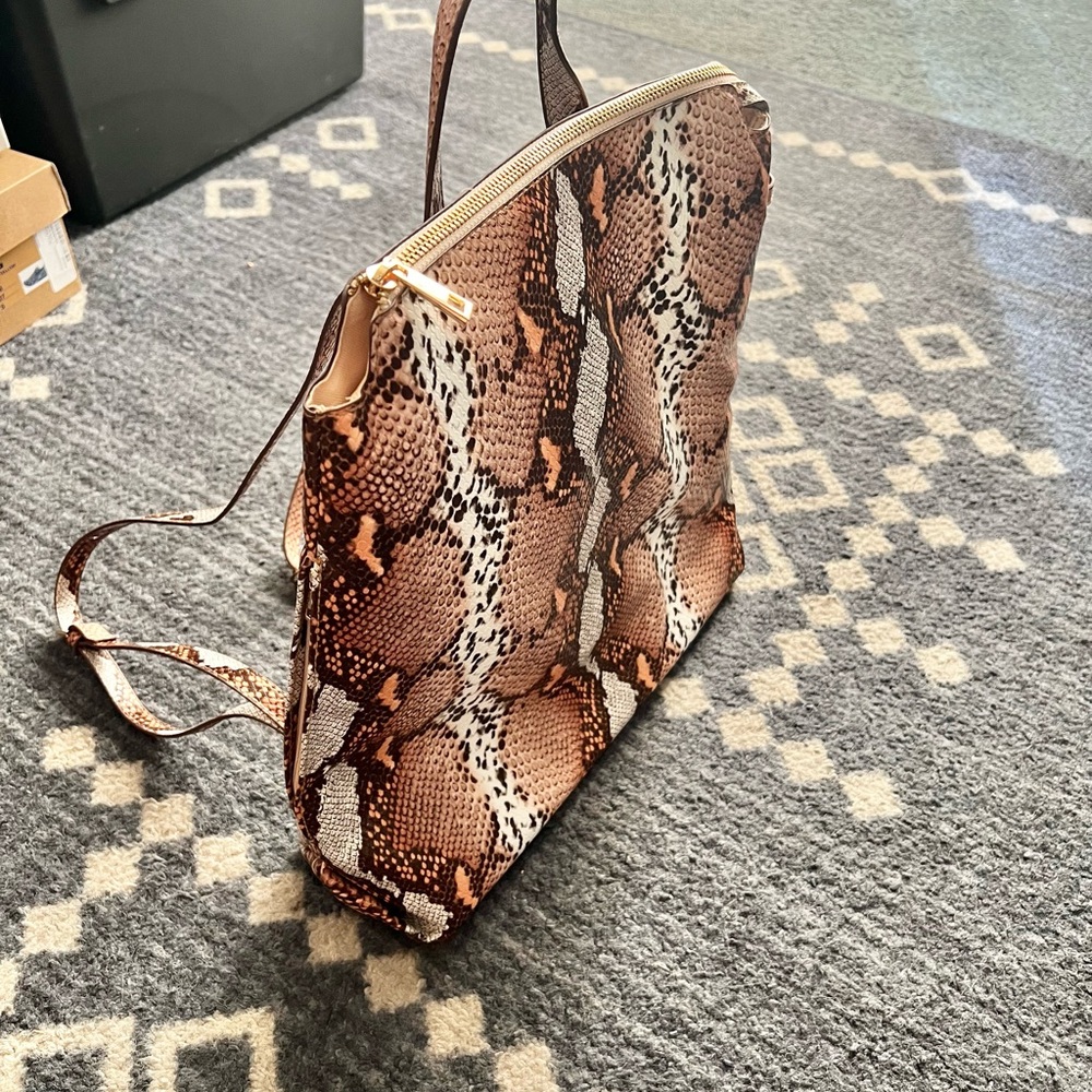 New! pleather snake skin laptop backpack